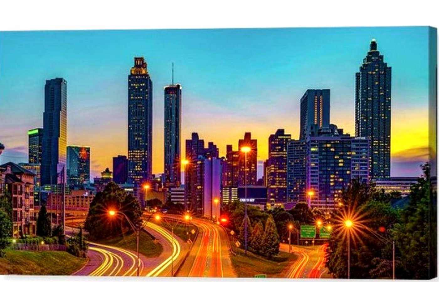The Atlanta skyline at sunset โ Dreamgirl Construction's home turf